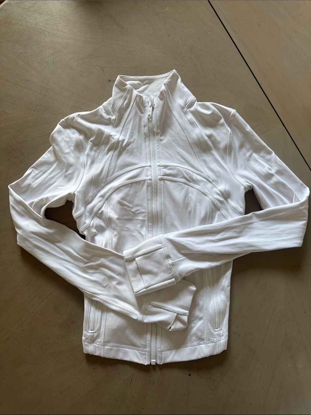lululemon athletica Nulu White Zip-Up Lightweight Active Jacket